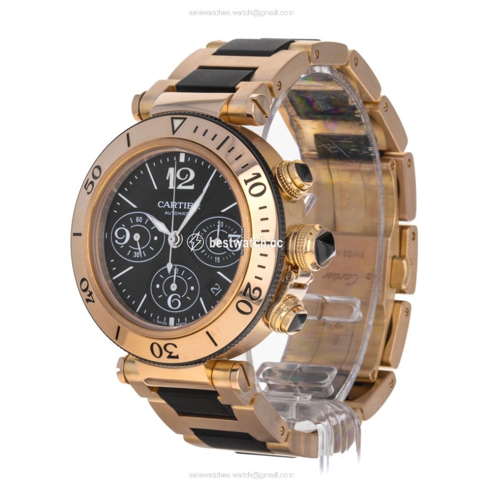 IMG_9085 Cartier Pasha Seatimer Mens watch Unisex Automatic Rose gold W301980M 3066 Replica 2