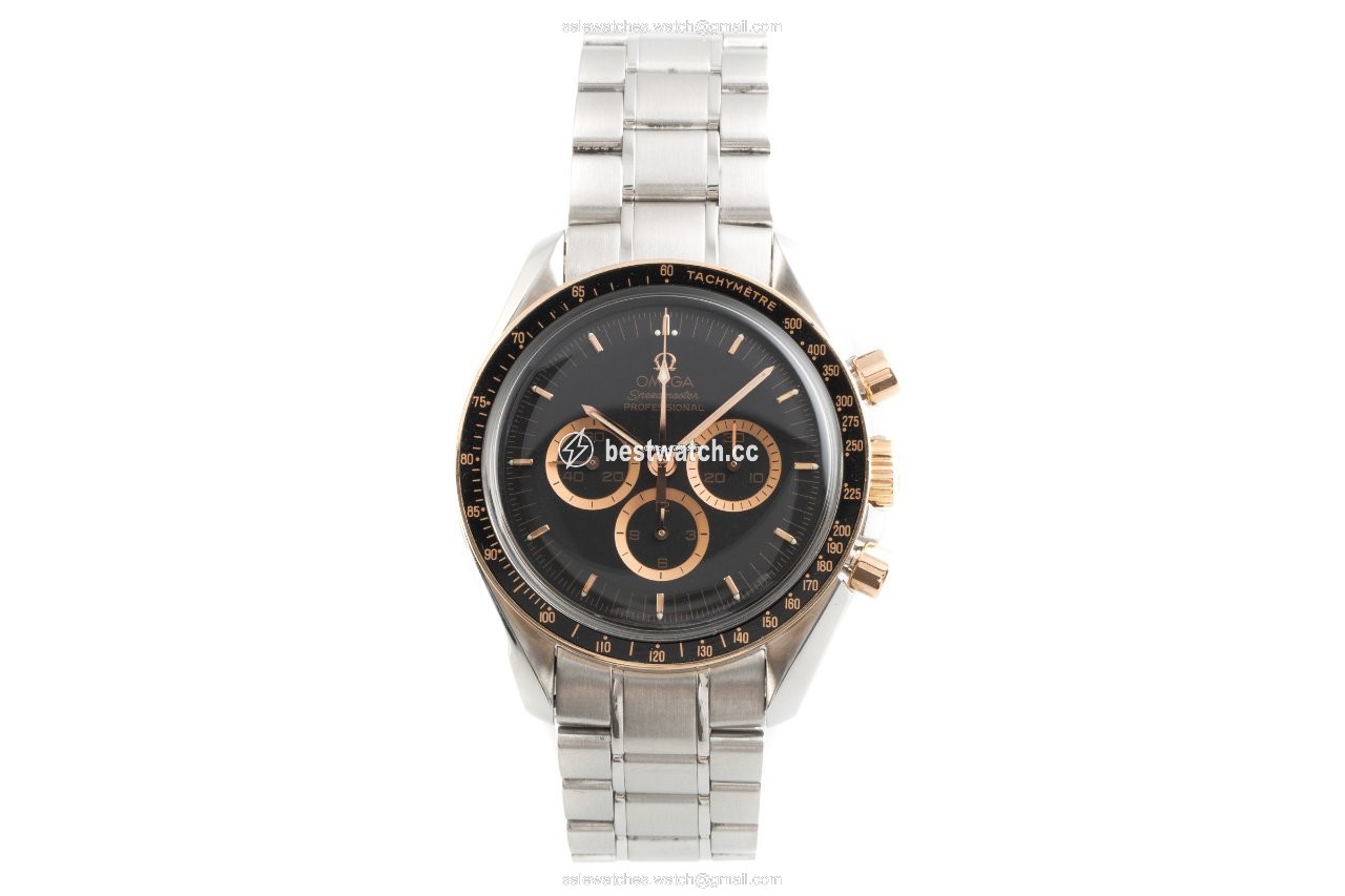 Omega Speedmaster Professional Moonwatch Mens watch Unisex Manual winding Gold Steel 3366.51.00 Replica 2