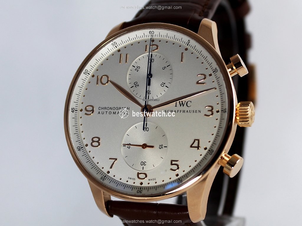 IMG_9085 IWC Portuguese Chronograph Mens watch Unisex Automatic Rose gold IW371402 Replica 2