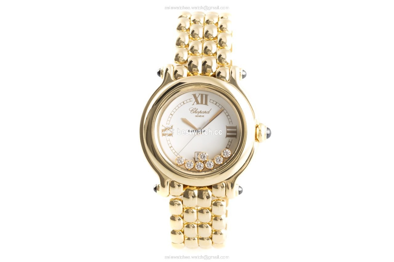 IMG_9085 Chopard Happy Sport Womens watch Quartz Yellow gold 27 6137-23 Replica 2