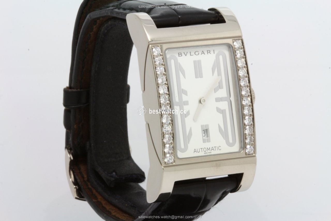 Bulgari Rettangolo Mens watch Unisex Automatic White gold RT45S Replica 2