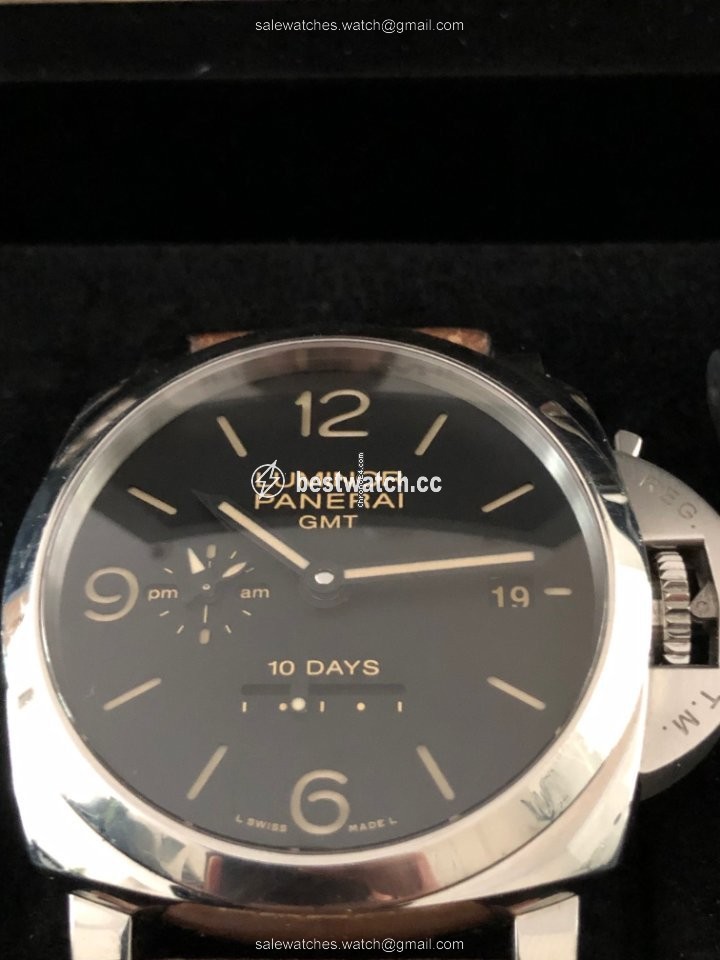 IMG_9085 Panerai Luminor 1950 10 Days GMT Mens watch Unisex Automatic Steel PAM 00533 Replica 2