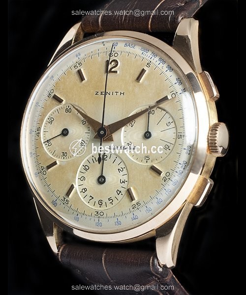 Zenith Mens watch Unisex Manual winding Rose gold 20528 Replica 2