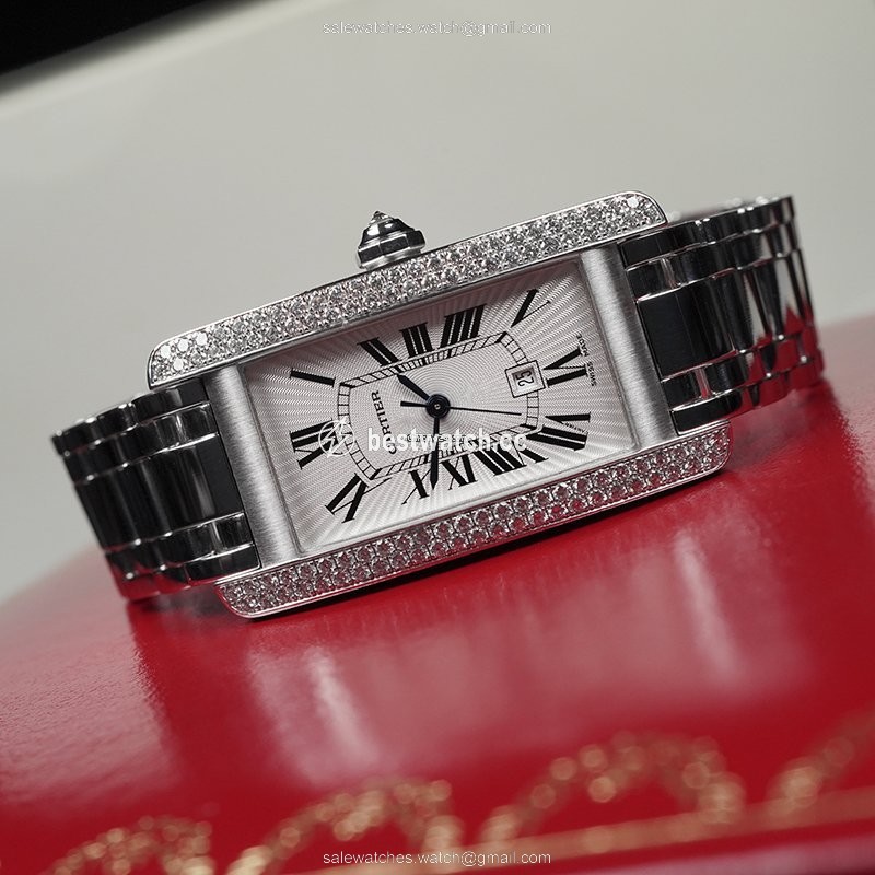 IMG_9085 Cartier Tank Americaine Womens watch Automatic White gold WB7026L1 Replica 2