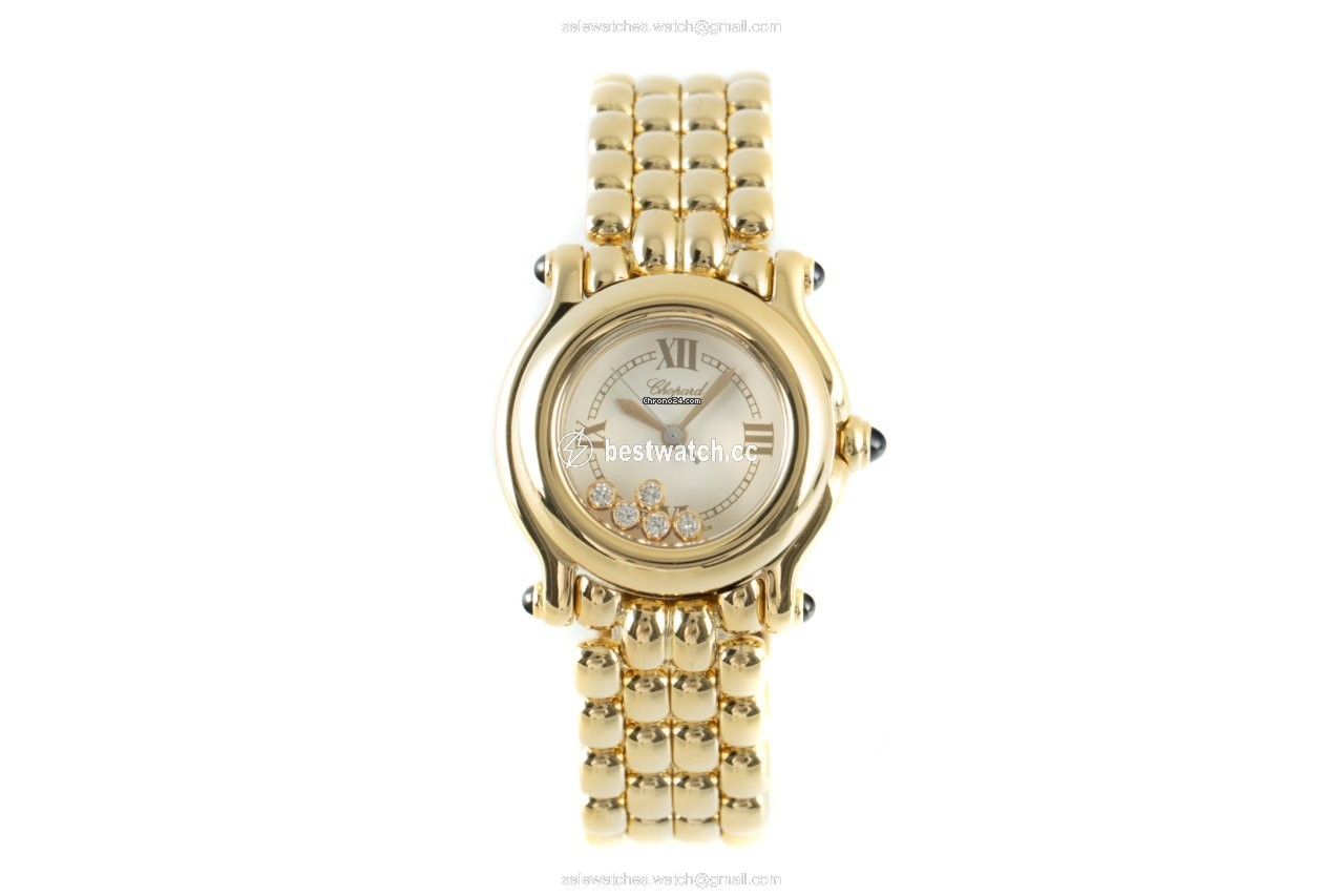 IMG_9085 Chopard Happy Sport Womens watch Quartz Yellow gold 27 6150-23 Replica 2