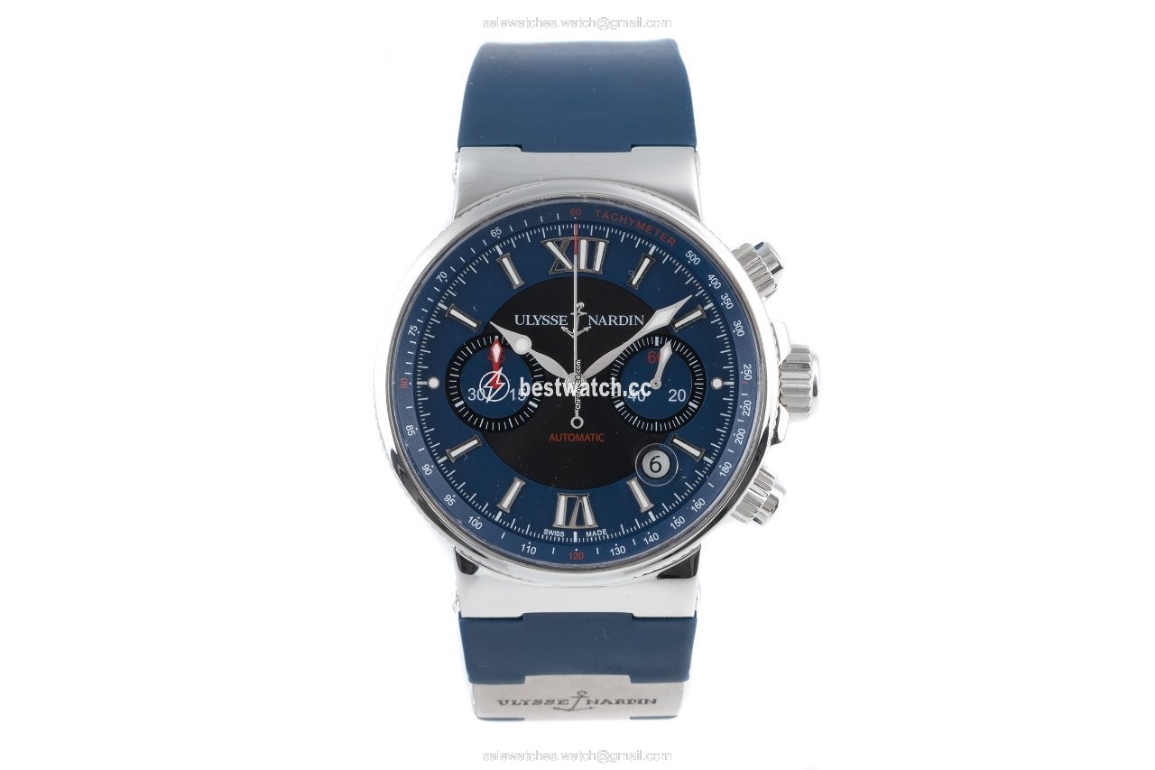 IMG_9085 Ulysse Nardin Marine Chronograph Mens watch Unisex Automatic Steel 353-66 Replica 2