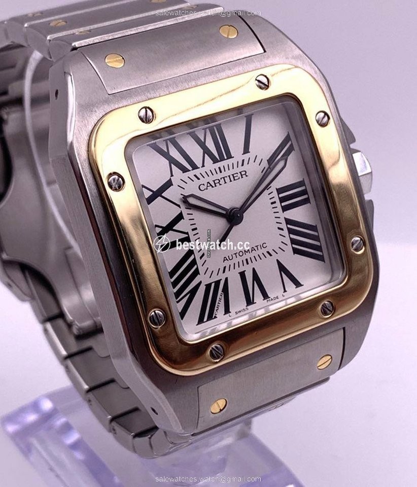 Cartier Santos 100 Mens watch Unisex Automatic Gold Steel W200728G Replica 2