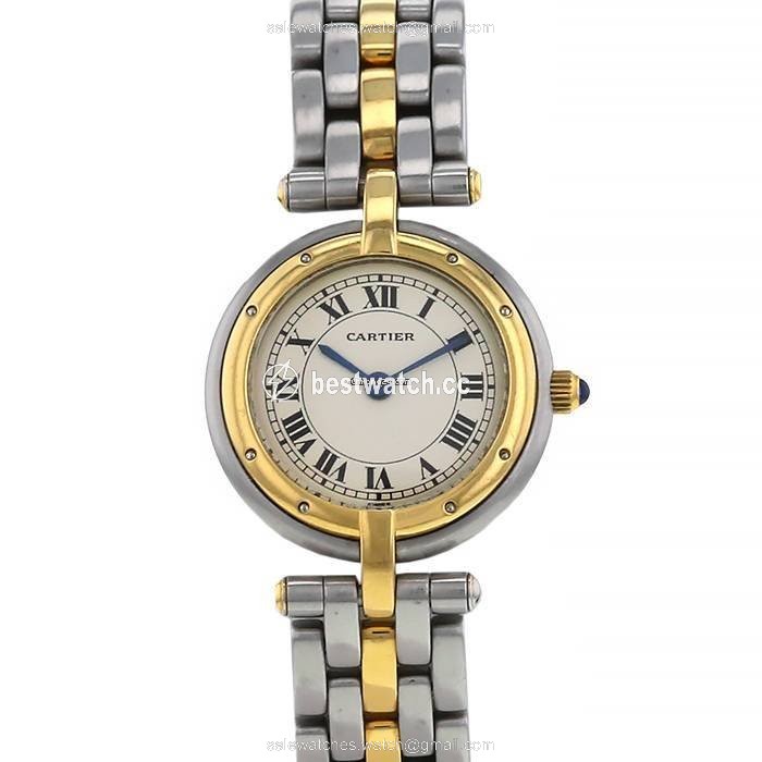 IMG_9085 Cartier Panthere Womens watch Quartz Gold Steel 166920 Replica 2