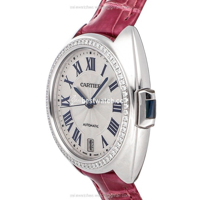 IMG_9085 Cartier Cle de Cartier Womens watch Automatic White gold WJCL0014 Replica 2
