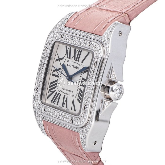 Cartier Santos 100 Womens watch Automatic White gold WM501751 Replica 2