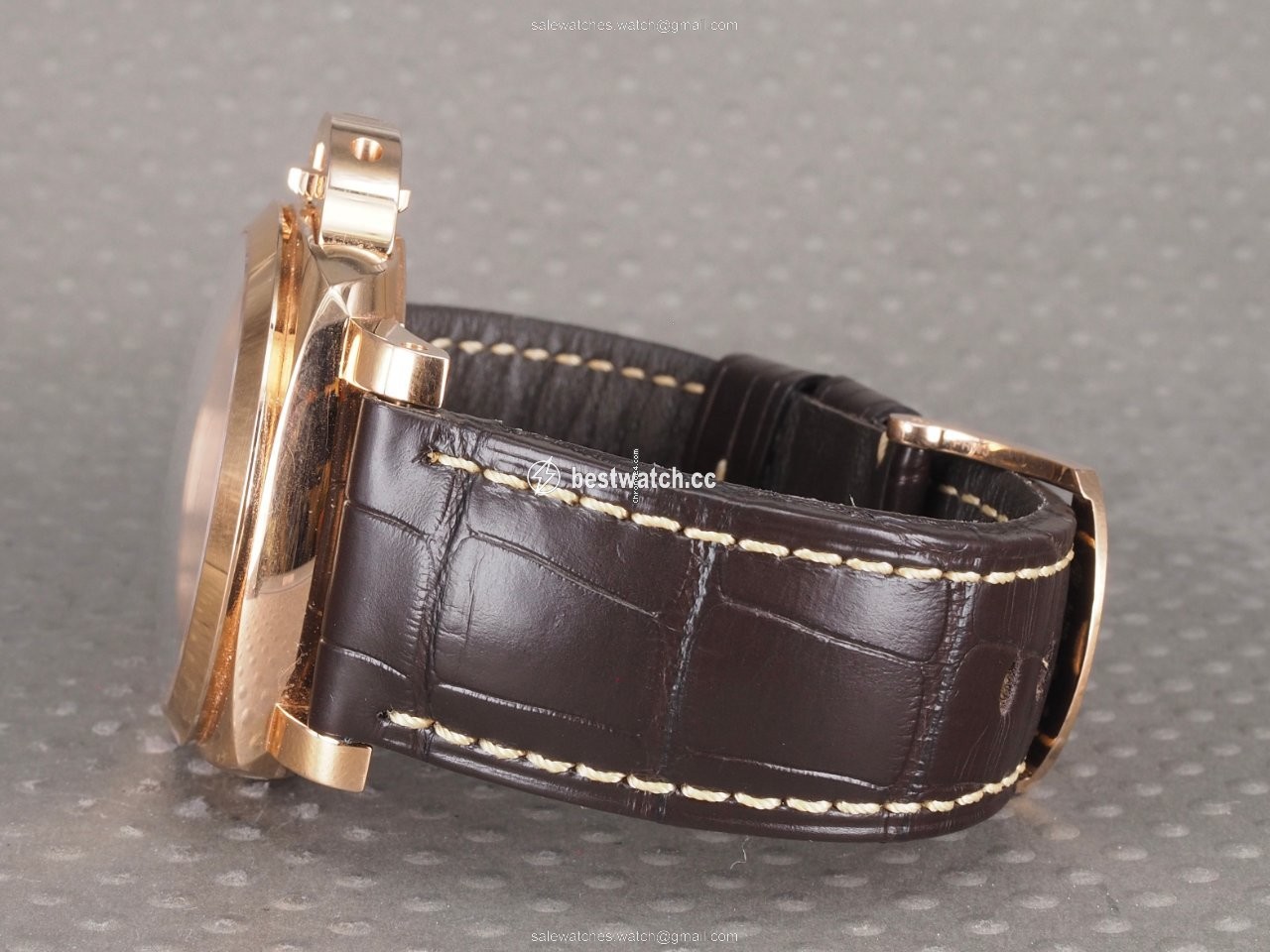 IMG_9085 Panerai Luminor 1950 8 Days GMT Mens watch Unisex Manual winding Rose gold PAM 00576 Replica 2
