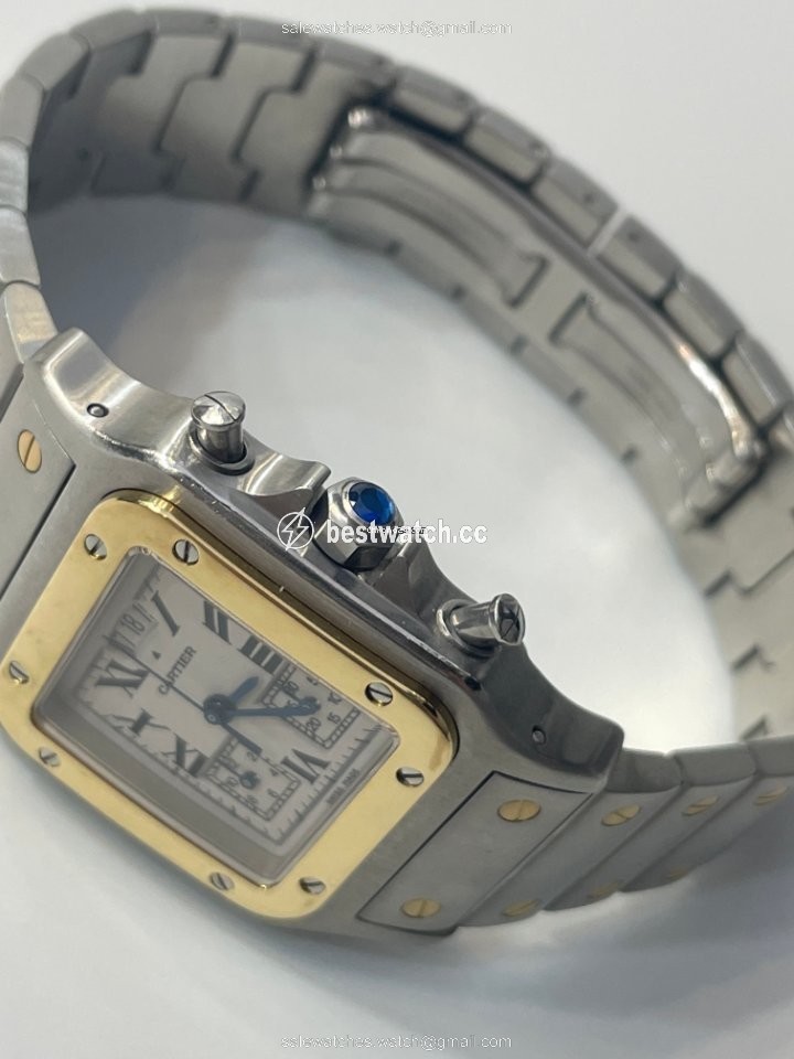 Cartier Santos Galbee Mens watch Unisex Quartz Gold Steel W20042C4 Replica 2