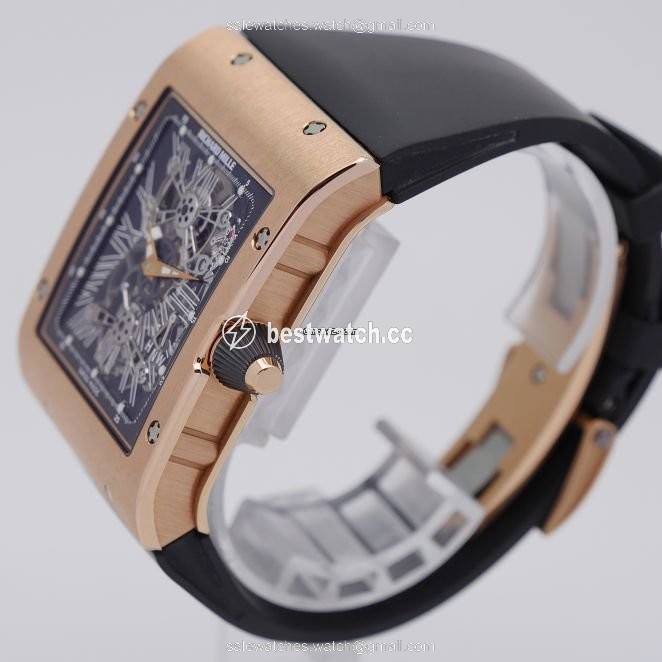 IMG_9085 Richard Mille Mens watch Unisex Manual winding Rose gold RM017 Replica 2