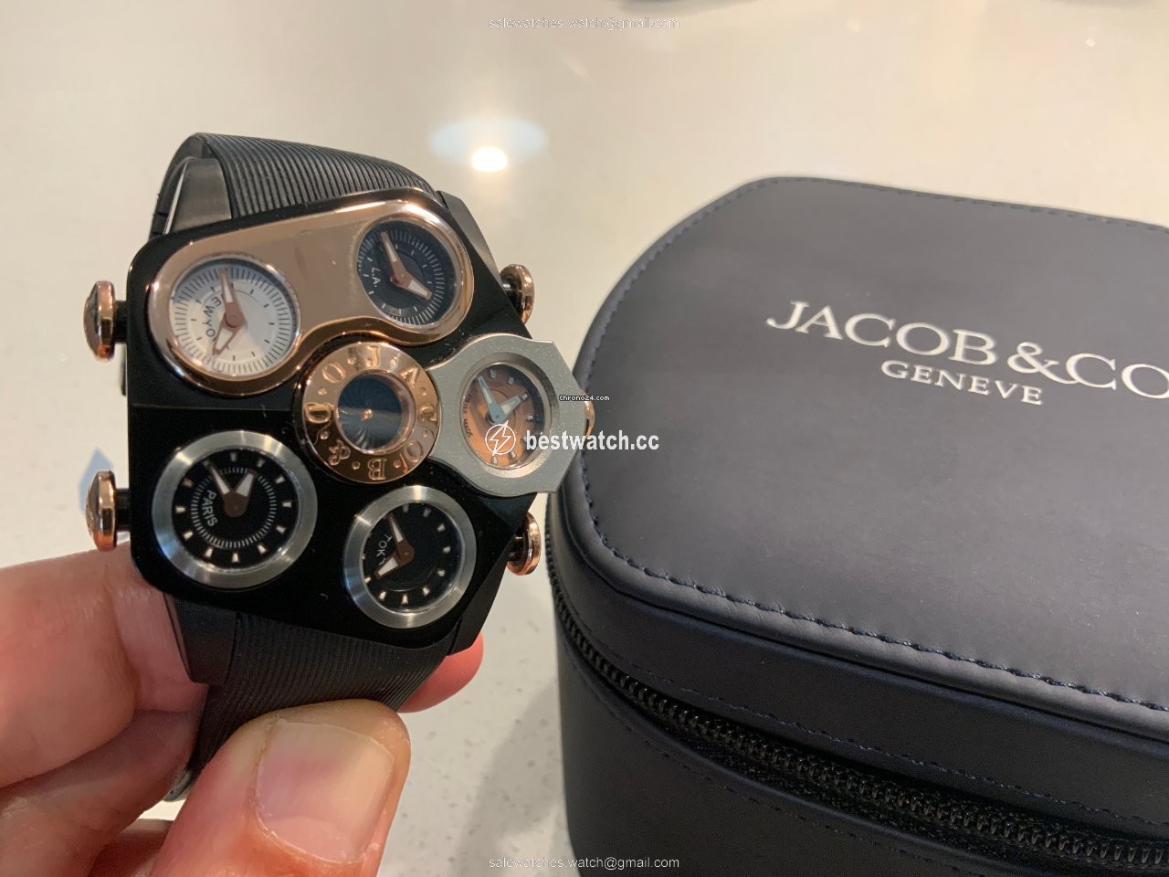 IMG_9085 Jacob & Co. Five Time Zone Mens watch Unisex Quartz GR1-24 Replica 2