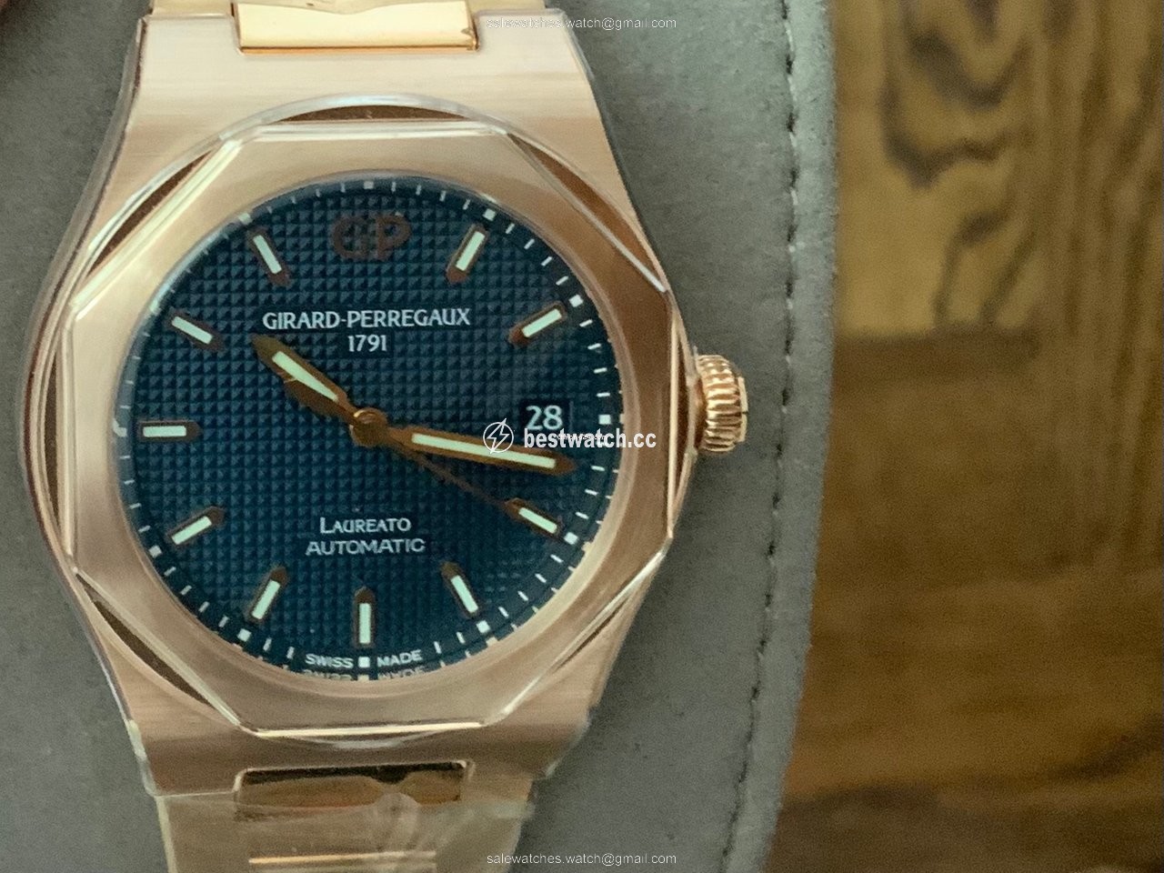 Girard Perregaux Laureato Mens watch Unisex Automatic Rose gold 81005-52-432-52A Replica 2