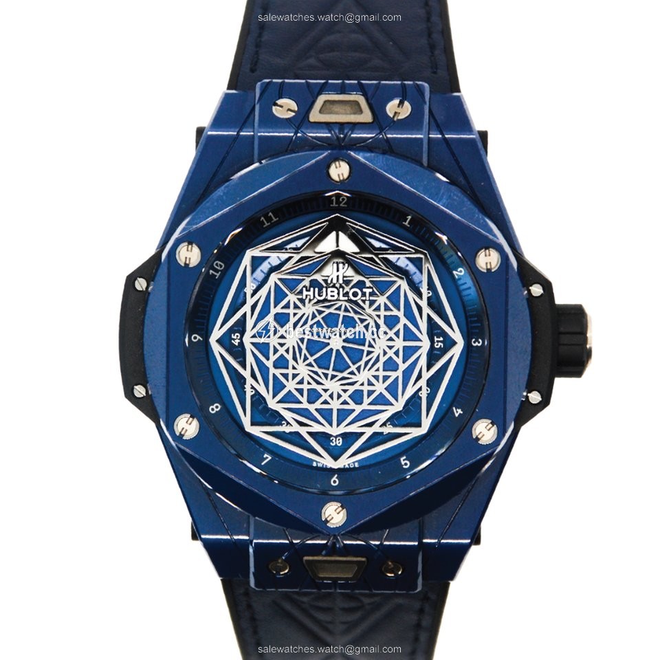 IMG_9085 Hublot Big Bang Sang Bleu Mens watch Unisex Automatic Ceramic 415.EX.7179.VR.MXM19 Replica 2