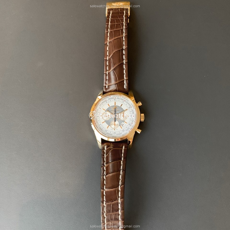 IMG_9085 Breitling Transocean Chronograph Unitime Mens watch Unisex Automatic Rose gold RB0510U0-A733 Replica 2