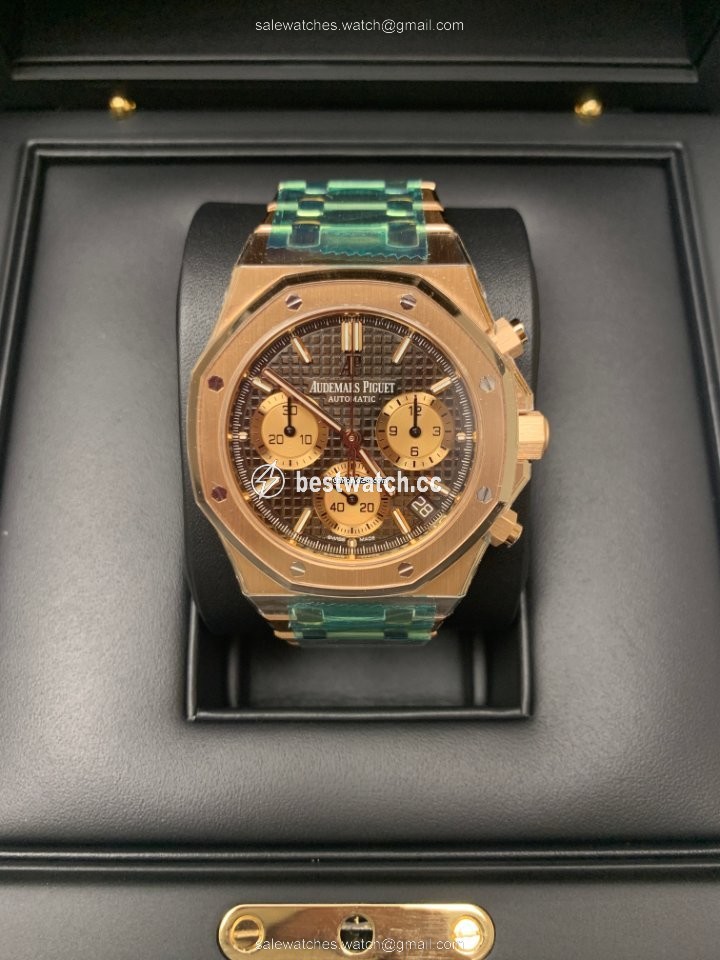 IMG_9085 Audemars Piguet Royal Oak Chronograph Mens watch Unisex Automatic Rose gold 26239OR.OO.1220OR.02 Replica 2