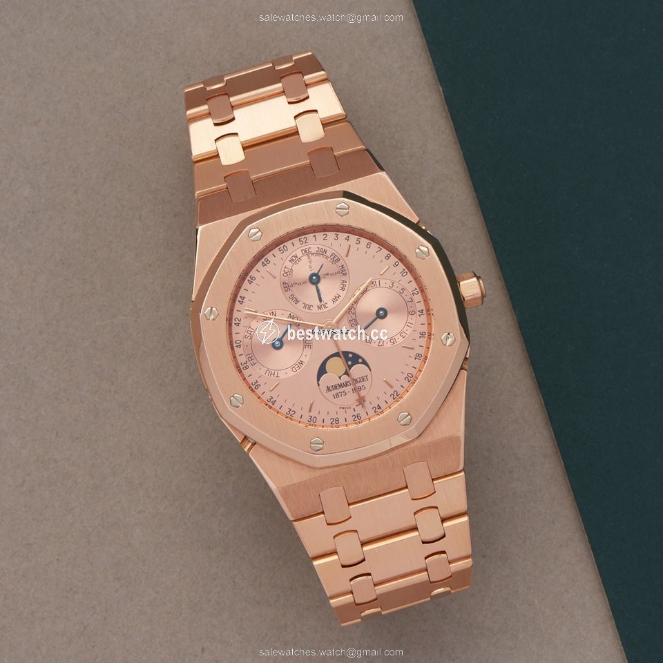 IMG_9085 Audemars Piguet Royal Oak Perpetual Calendar Mens watch Unisex Automatic Rose gold 25810OR.OO.0944OR.01 Replica 2