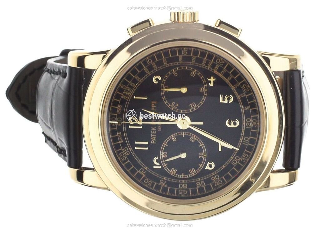 Patek Philippe Chronograph Mens watch Unisex Manual winding Yellow gold 5070J Replica 2