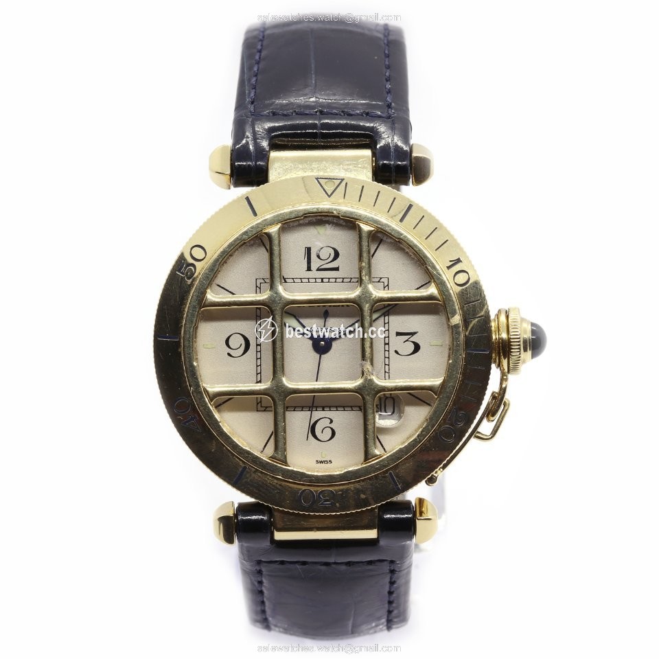 Cartier Pasha Mens watch Unisex Automatic Yellow gold 1021 Replica 2