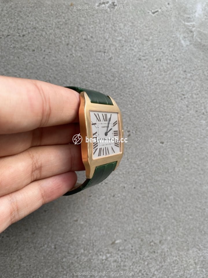 IMG_9085 Cartier Santos Dumont Mens watch Unisex Manual winding Rose gold 2650 Replica 2