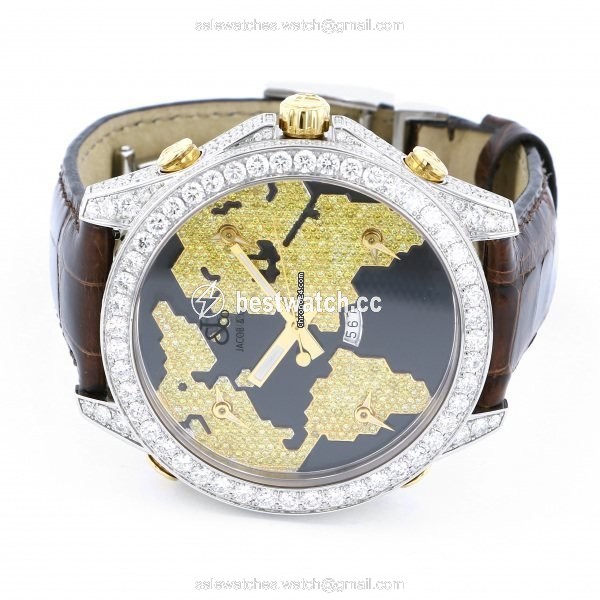 IMG_9085 Jacob & Co. Five Time Zone Quartz Steel JC-47SBYDC Replica 2