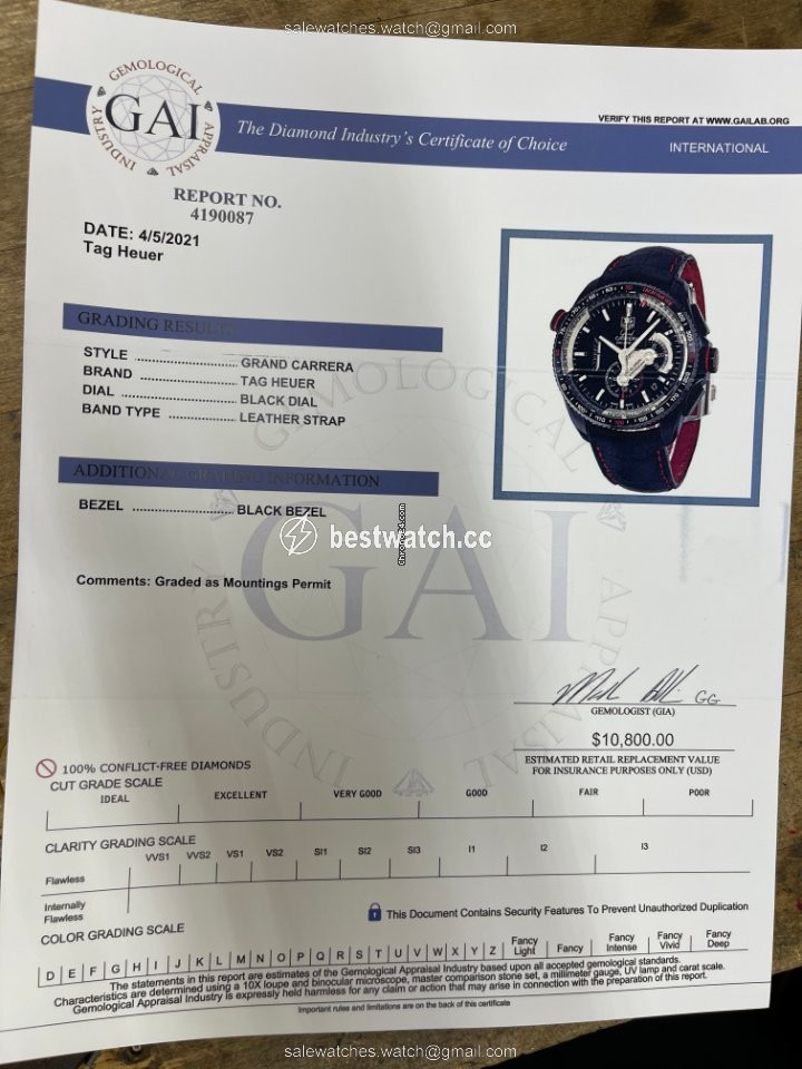 IMG_9085 TAG Heuer Grand Carrera Mens watch Unisex Automatic Titanium CAV5185.FC6237 Replica 2