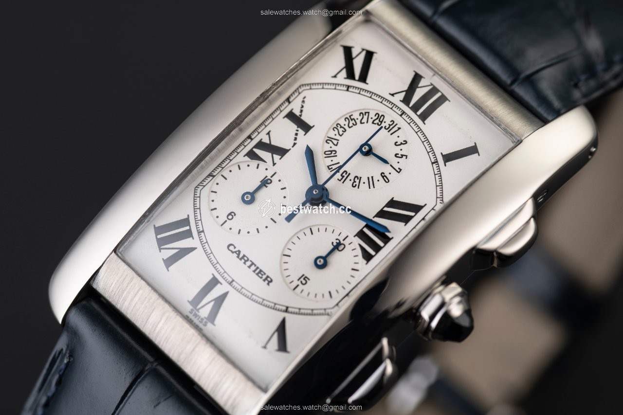 Cartier Tank Americaine Mens watch Unisex Quartz White gold 2312 Replica 2