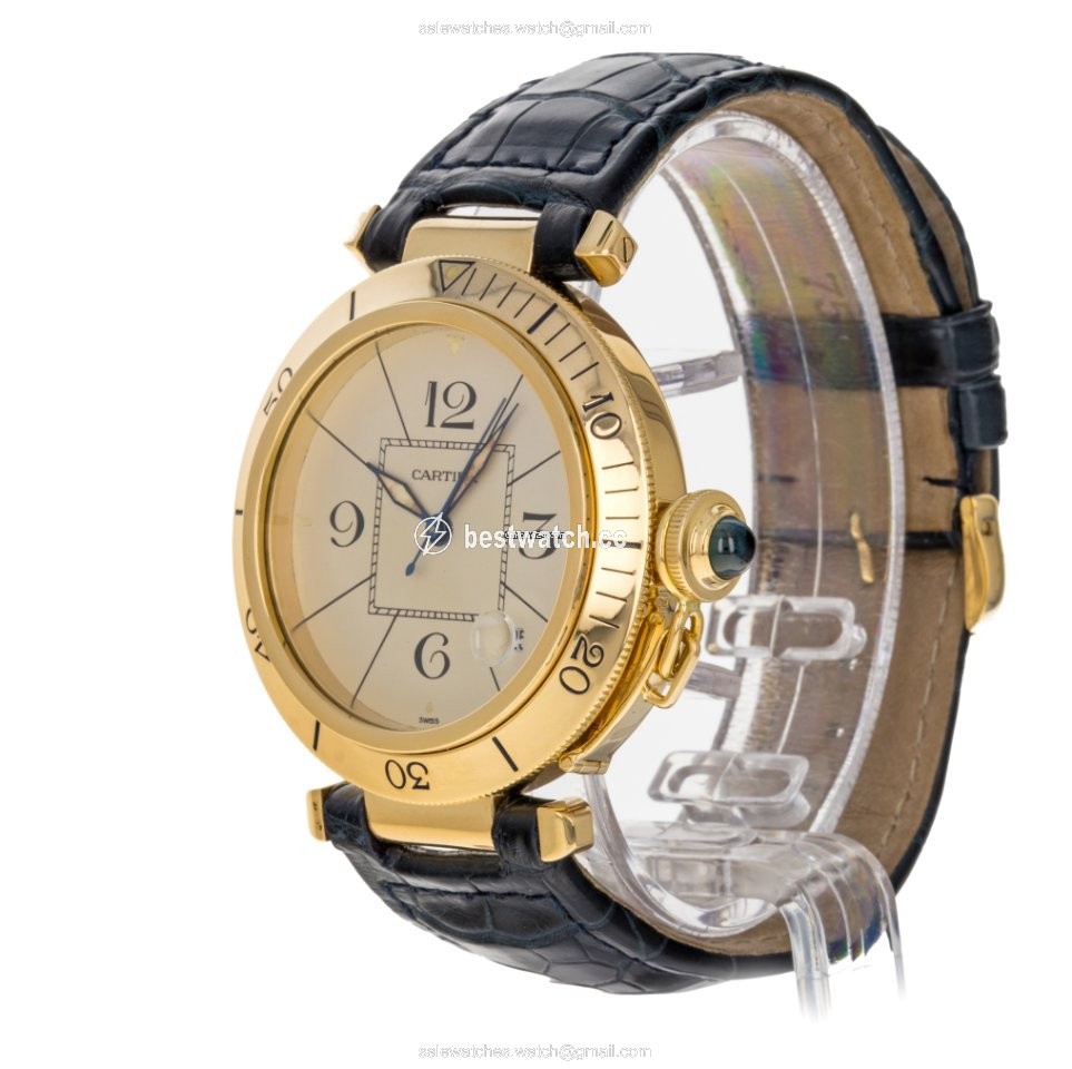 IMG_9085 Cartier Pasha Mens watch Unisex Automatic Yellow gold 1020 Replica 2