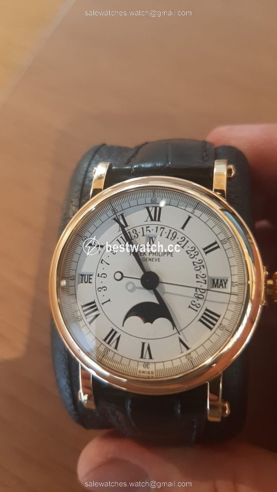 IMG_9085 Patek Philippe Perpetual Calendar Mens watch Unisex Automatic Yellow gold 5059J Replica 2