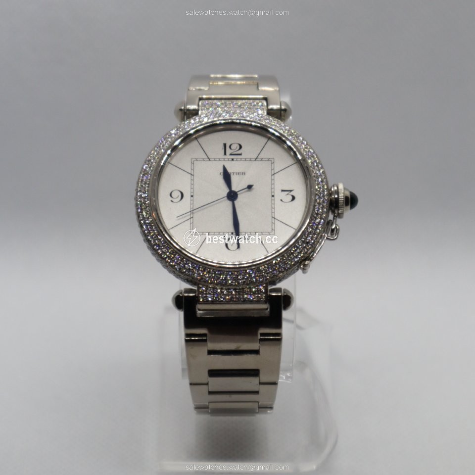 Cartier Pasha Mens watch Unisex Automatic White gold WJ1202M9 Replica 2