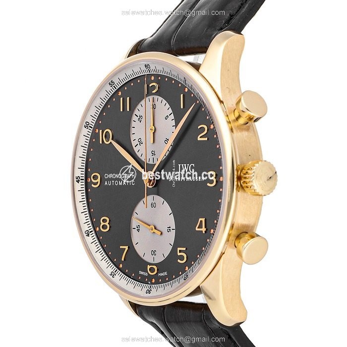 IMG_9085 IWC Portuguese Chronograph Mens watch Unisex Automatic Rose gold IW3714-33 Replica 2