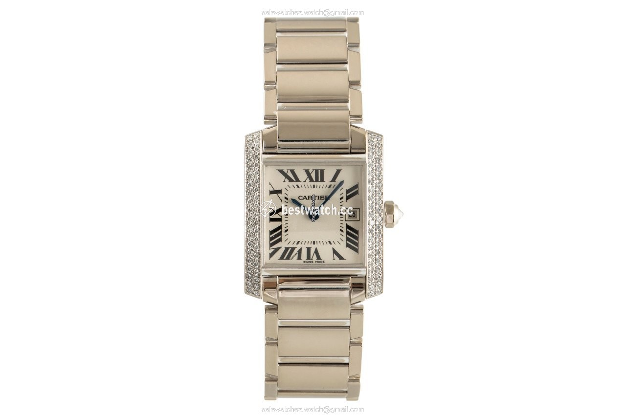 Cartier Tank Francaise Womens watch Quartz White gold 2491 Replica 2
