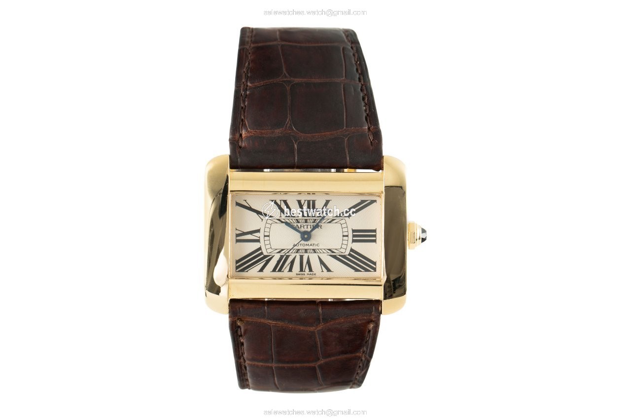 IMG_9085 Cartier Tank Divan Mens watch Unisex Automatic Yellow gold 2603 Replica 2