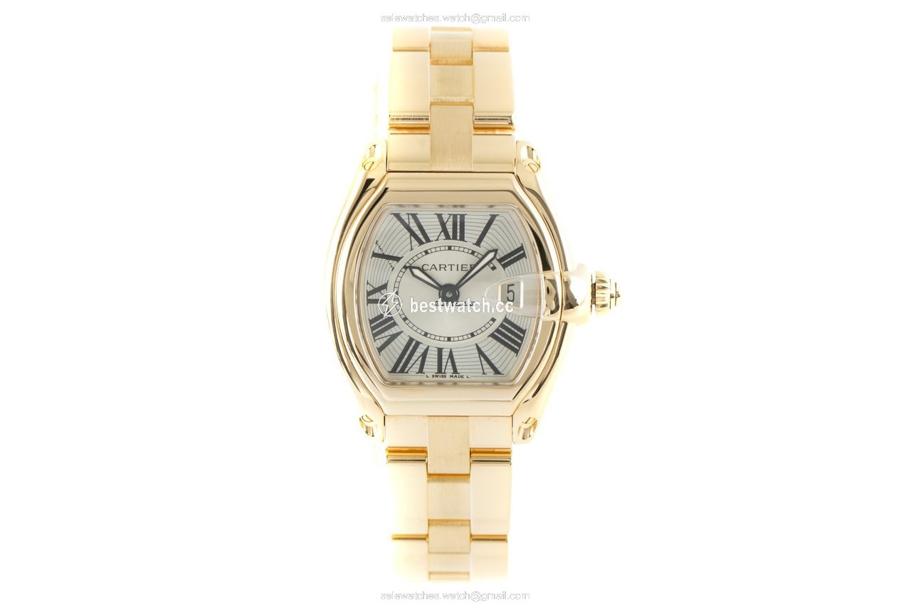 IMG_9085 Cartier Roadster Mens watch Unisex Quartz Yellow gold W62018V1 Replica 2