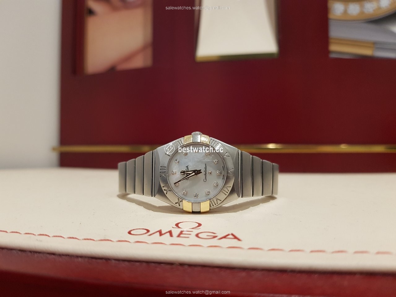IMG_9085 Omega Constellation Quartz Womens watch Quartz Gold Steel 123.20.24.60.55.006 Replica 2