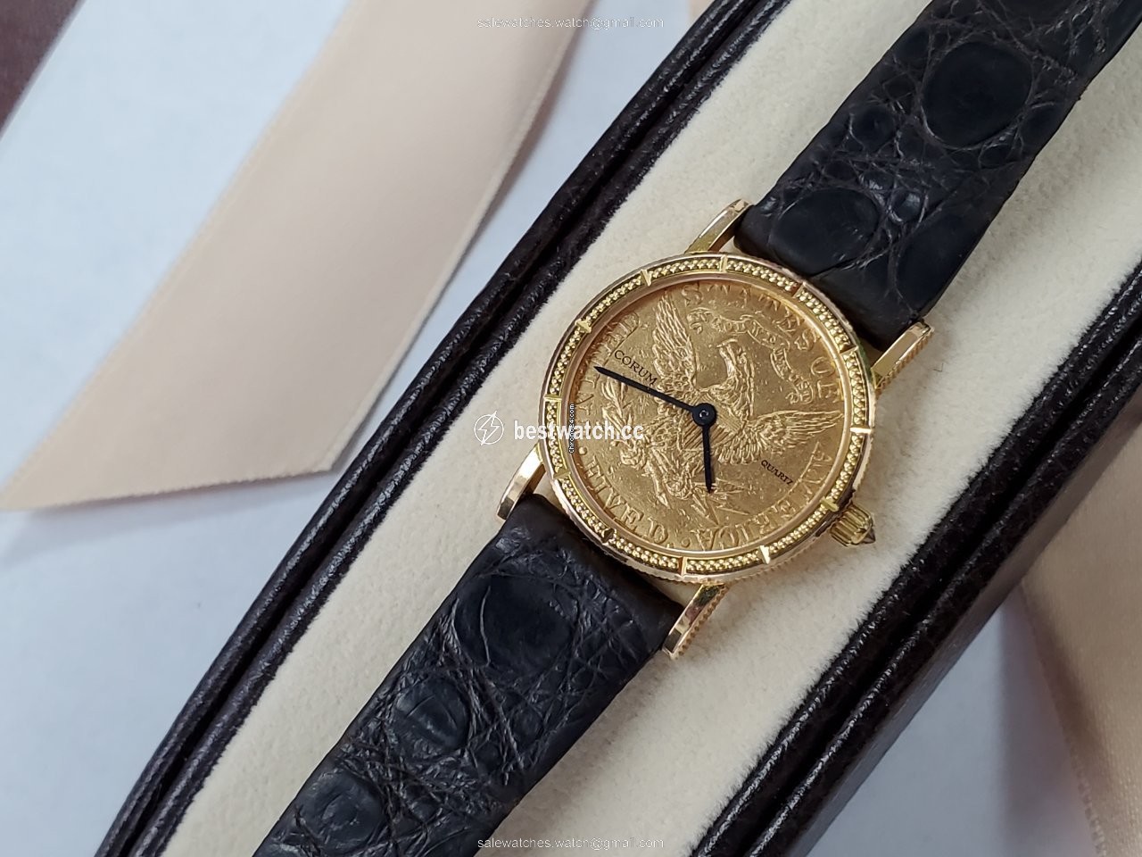 IMG_9085 Corum Coin Watch Womens watch Manual winding Yellow gold 293.645.56 0001 MU51 Replica 2