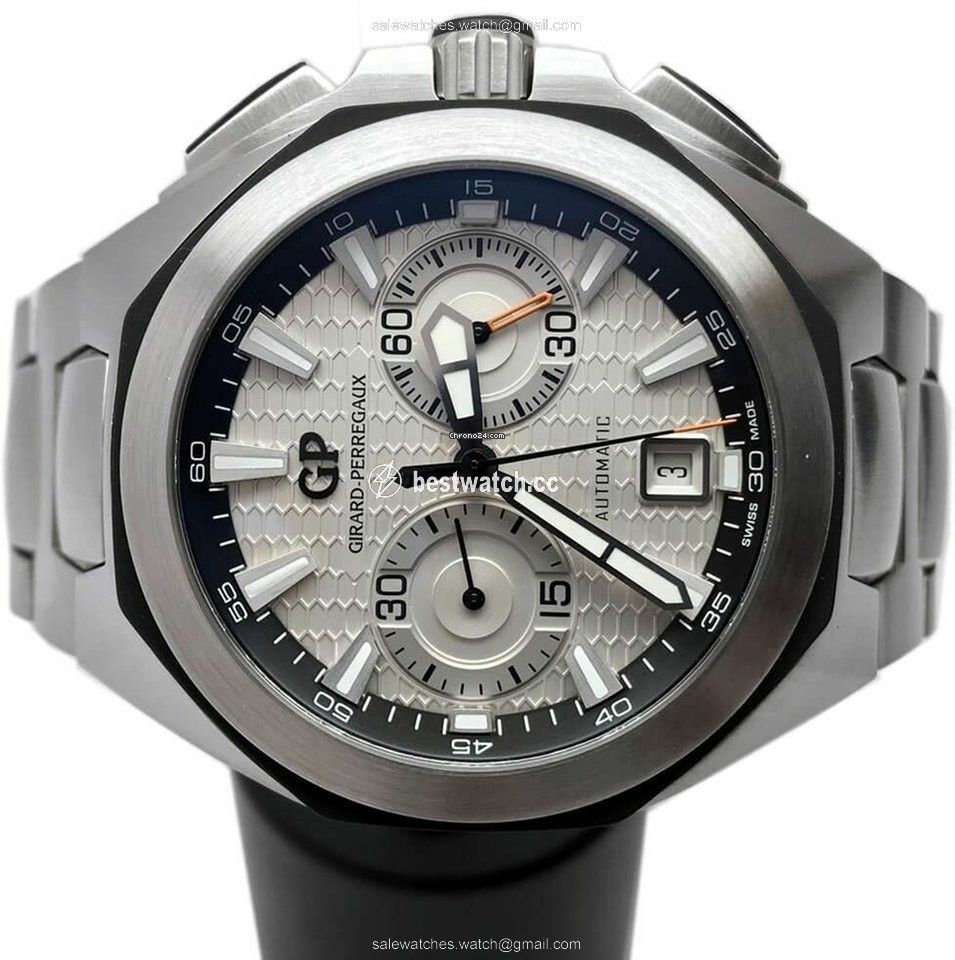 IMG_9085 Girard Perregaux Chrono Hawk Mens watch Unisex Automatic Steel 49970-11-131-11A Replica 2