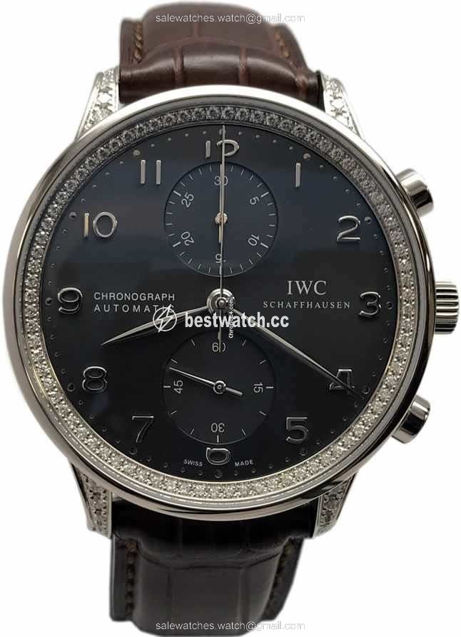 IMG_9085 IWC Portuguese Chronograph Mens watch Unisex Automatic White gold 3714.74 Replica 2