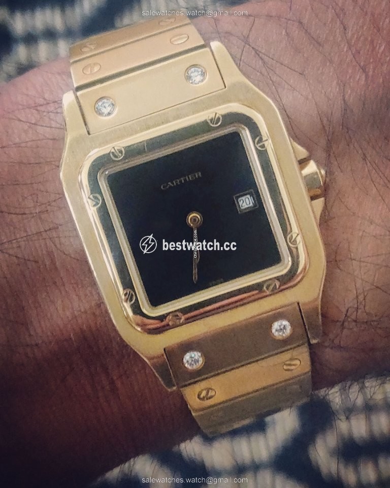 IMG_9085 Cartier Santos Mens watch Unisex Automatic Yellow gold 2960 Replica 2