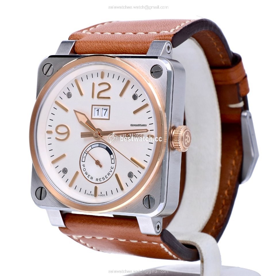 Bell & Ross BR 03-90 Grande Date et Reserve de Marche Mens watch Unisex Automatic Gold Steel BR0390-BICOLOR Replica 2