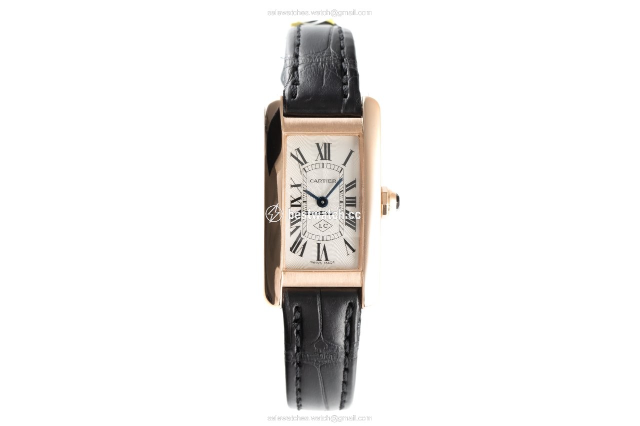 IMG_9085 Cartier Tank Americaine Womens watch Quartz Red gold 2503 Replica 2