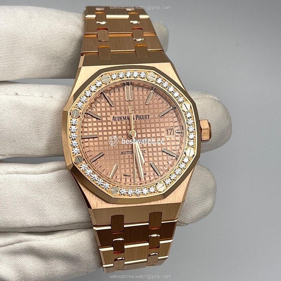 IMG_9085 Audemars Piguet Royal Oak Lady Womens watch Automatic Rose gold 15451OR.ZZ.1256OR.03 Replica 2