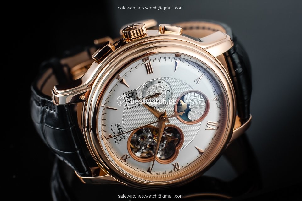 IMG_9085 Zenith Mens watch Unisex Automatic Rose gold 18 1260 4047 Replica 2
