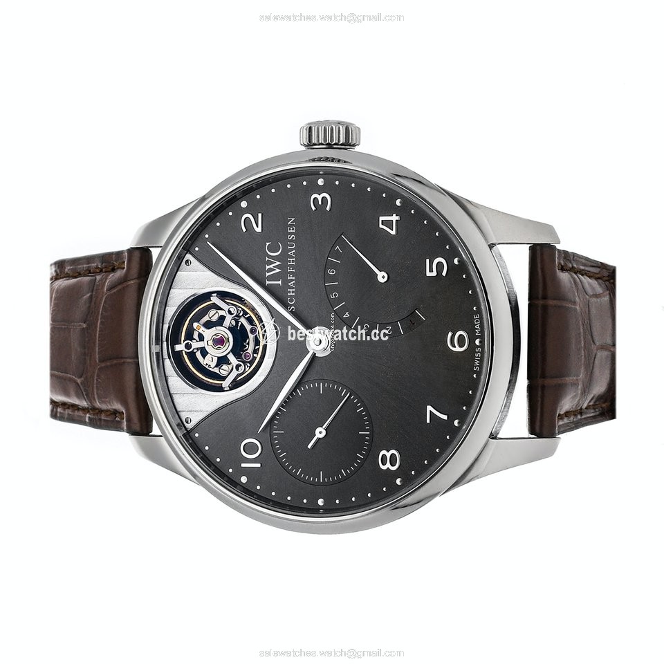 IWC Portuguese Tourbillon Mens watch Unisex Automatic White gold IW5042-07 Replica 2