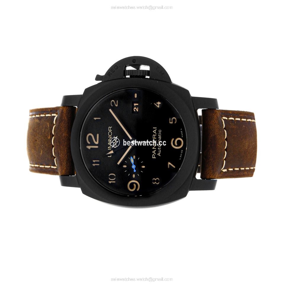 IMG_9085 Panerai Luminor 1950 3 Days GMT Automatic Mens watch Unisex Automatic Ceramic PAM01441 Replica 2