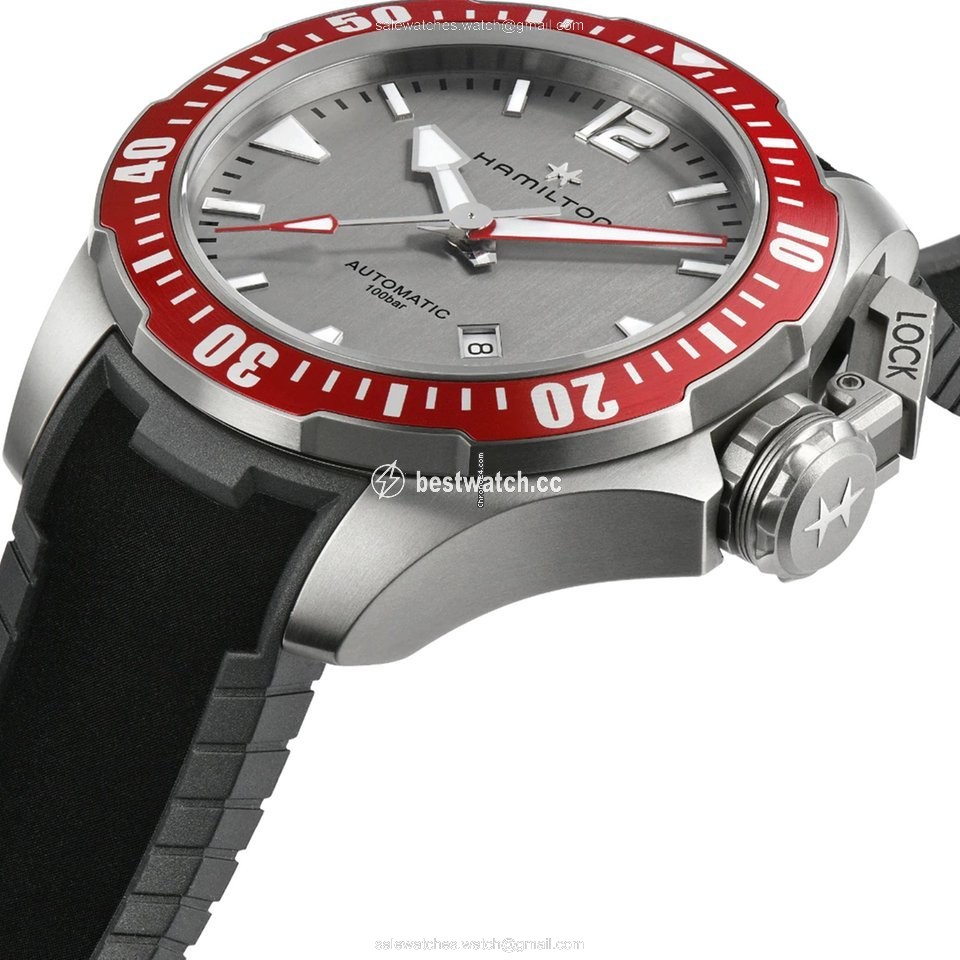 IMG_9085 Hamilton Khaki Navy Frogman Mens watch Unisex Automatic Titanium H77805380 Replica 2