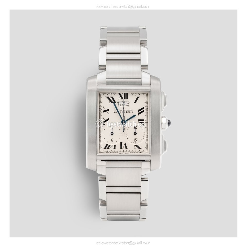 Cartier Tank Francaise Mens watch Unisex Quartz Steel 2653 Replica 2