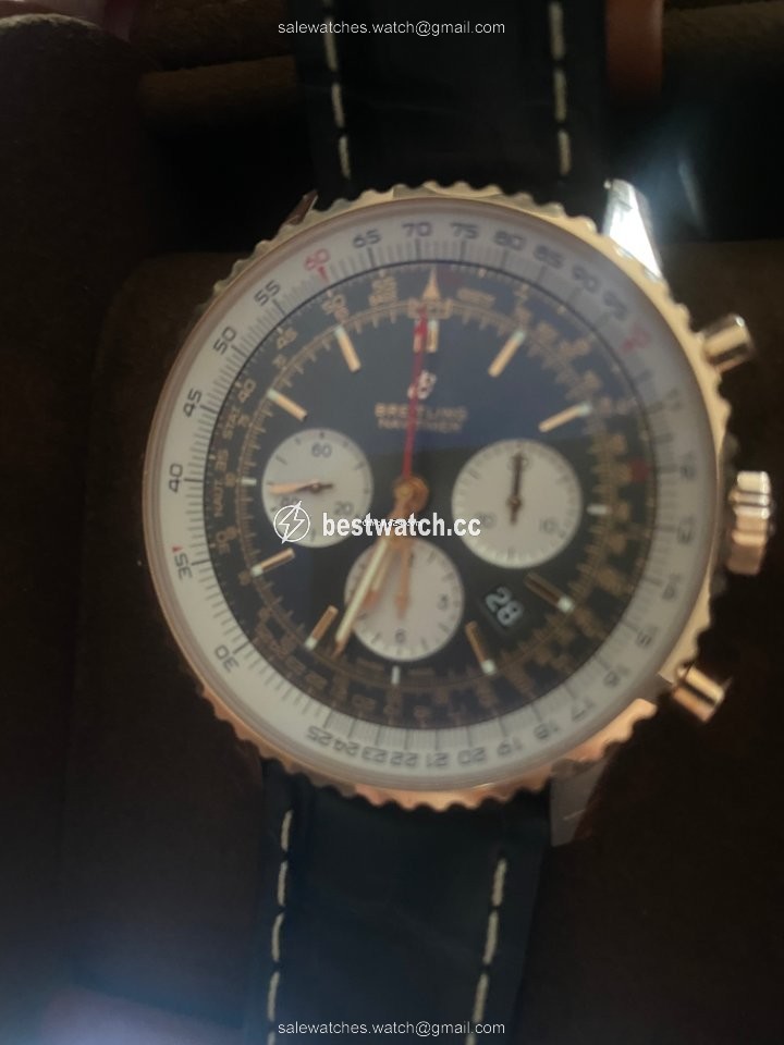 IMG_9085 Breitling Navitimer 01 (46 MM) Mens watch Unisex Automatic Rose gold RB0127121F1P1 Replica 2